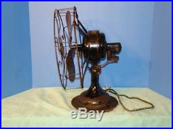 Antique Brass Blade R&M Electric AC Electric Fan 12 Oscillator Industrial 6 BL