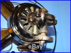 Antique Brass Blade R&M Electric AC Electric Fan 12 Oscillator Industrial NICE 1