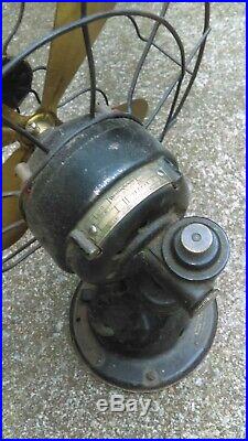 Antique Brass Blade Westinghouse Electric Fan - for restoration - 12 man cave