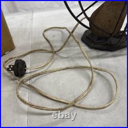 Antique Brass & Cast Iron Black Electric Table Fan Decorative Collectible WORKS