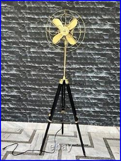 Antique Brass Floor Fan with Tripod Electronic Solid Brass Fan gift new