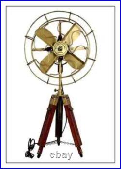 Antique Brass Golden Nautical Adjustable Hight Vintage Look Tripod Table
