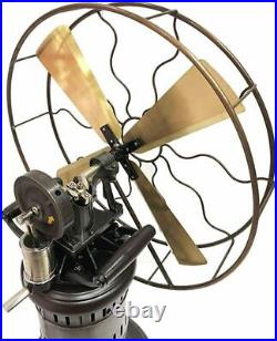 Antique Brass Steam Fan Working Model Vintage Old Style Table Kerosene Replica
