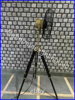 Antique Brass Vintage Reproduction electric floor fan with Tripod-Vintage