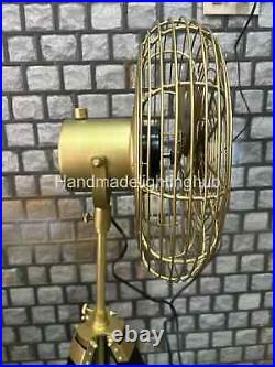 Antique Brass Vintage Reproduction electric floor fan with Tripod-Vintage