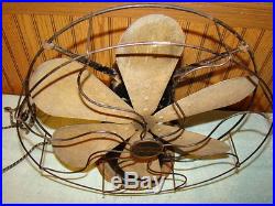 Antique Brass Western Electric Fan 16 inch 6 Blade Industrial steampunk decor
