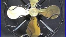 Antique Cast Iron 3 Speed Robbins & Myers Brass Blade Fan 10