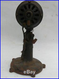Antique Cast Iron Fan Motor Base Colonial Motor Company Early 1900's Warren Ohio