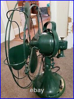 Antique Cast Iron GE General Electric 16 Oscillating Fan with 4 Blades 3 speed