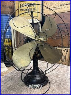 Antique Century 16 Oscillating Table Desk Fan Brass 4 Blade Deco PARTS S3 152