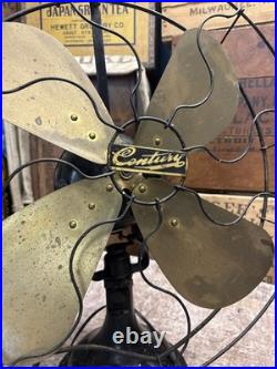 Antique Century 16 Oscillating Table Desk Fan Brass 4 Blade Deco PARTS S3 152