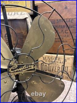 Antique Century 16 Oscillating Table Desk Fan Brass 4 Blade Deco PARTS S3 152