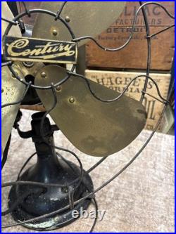 Antique Century 16 Oscillating Table Desk Fan Brass 4 Blade Deco PARTS S3 152