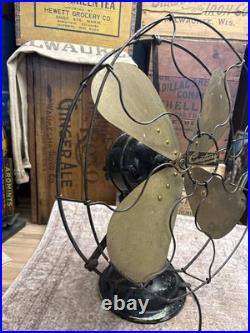 Antique Century 16 Oscillating Table Desk Fan Brass 4 Blade Deco PARTS S3 152