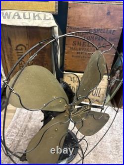 Antique Century 16 Oscillating Table Desk Fan Brass 4 Blade Deco PARTS S3 152