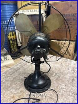 Antique Century 16 Oscillating Table Desk Fan Brass 4 Blade Deco PARTS S3 152