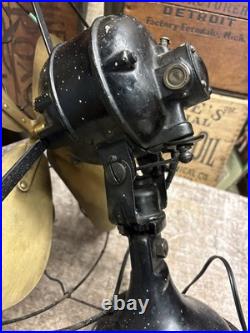 Antique Century 16 Oscillating Table Desk Fan Brass 4 Blade Deco PARTS S3 152