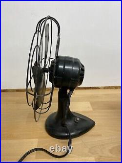 Antique Century Brass 4 Blade Working Black Oscillating Fan With Switch