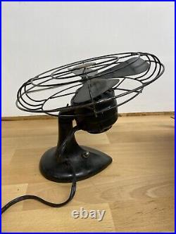 Antique Century Brass 4 Blade Working Black Oscillating Fan With Switch