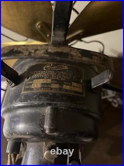 Antique Century Electric Fan 10 Brass Blade Oscillating Fan Model #102
