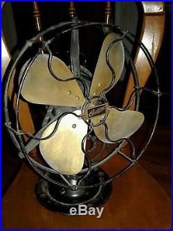 Antique Century Electric Fan with brass blades steel cage