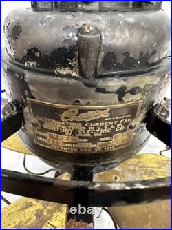Antique Century S2-10 Inch Brass Blade Table Fan Model 55