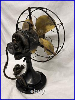Antique Century S2-10 Inch Brass Blade Table Fan Model 55