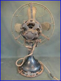 Antique Century S3 Skeletal Brass Blade & Brass Cage Fan