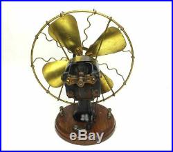Antique Circa 1900 All Original 8 Richmond Portable Battery Brass Fan