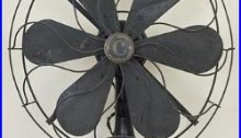 Antique Command-Air Electric Fan Green Paint 3 Speeds Works 16 Large Size