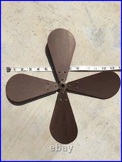 Antique Desk Fan Brass Blade Electric Fan OEM USA Seldom Seen Size Original