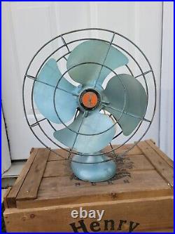 Antique Diehl 12 Oscillating Fan Blue