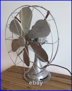 Antique Diehl 16 Chrome 6 Blade Electric Fan New Cord, Runs strong, Read Desc