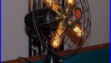 Antique Diehl Fan Lamp Steampunk Industrial Décor! Brass Hub