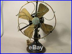Antique ECK Hurricane Electric Fan w Oscillation Three Speeds