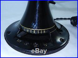 Antique EMERSON 95% RESTORED 12 Oscillating Fan 27666 6 Blade Parker Brass