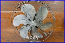 Antique EMERSON Brass 6 Blade Cage 3 Speed Electric Fan Type 21666 Parts Resto