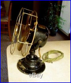 Antique EMERSON Electric Brass Blade Fan Model 14644 Pat. Date on blade 1899