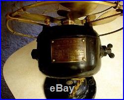 Antique EMERSON Electric Brass Blade Fan Model 14644 Pat. Date on blade 1899