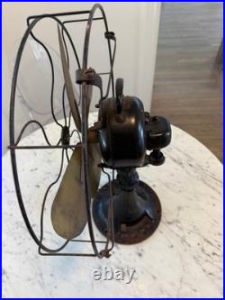 Antique EMERSON Pancake Motor Electric Brass 4 Fan Blades original