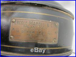 Antique ERCOLE MARELLI Electric Fan w UNUSUAL Oscillator 3 SPEEDS Working