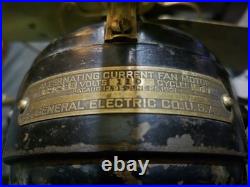 Antique Electric 1901 12 GE Desk Fan Brass Cage Blade