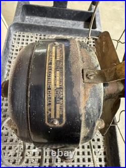 Antique Electric 1901 12 GE Desk Fan Brass Cage Blade