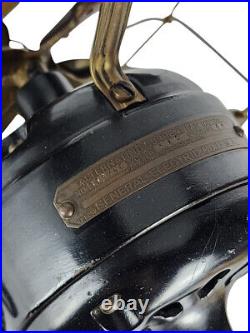 Antique Electric 1913 12 GE SMY (Small Motor Yoke) General Electric Fan Brass