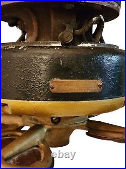 Antique Electric 1922 39 GE New York City 32V DC Subway Train Ceiling Fan