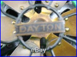 Antique Electric Desk Fan Dayton 6 Brass Blade Cast Iron Motor Industrial Design