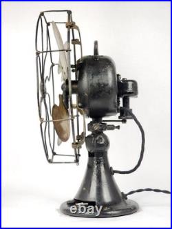 Antique Electric Emerson Type 24646 12 Brass blade Desk Fan Oscillating