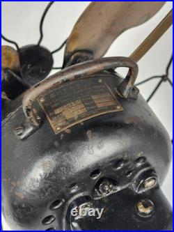 Antique Electric Emerson Type 24646 12 Brass blade Desk Fan Oscillating