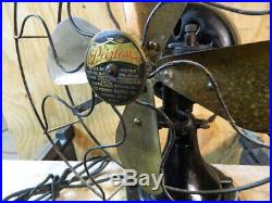 Antique Electric Fan Brass Blade Peerless Vintage Old Great Original Works Fine