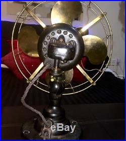 Antique Electric Fan Brass Blades Emerson Fan 285306 1914 Fan Type 21646
